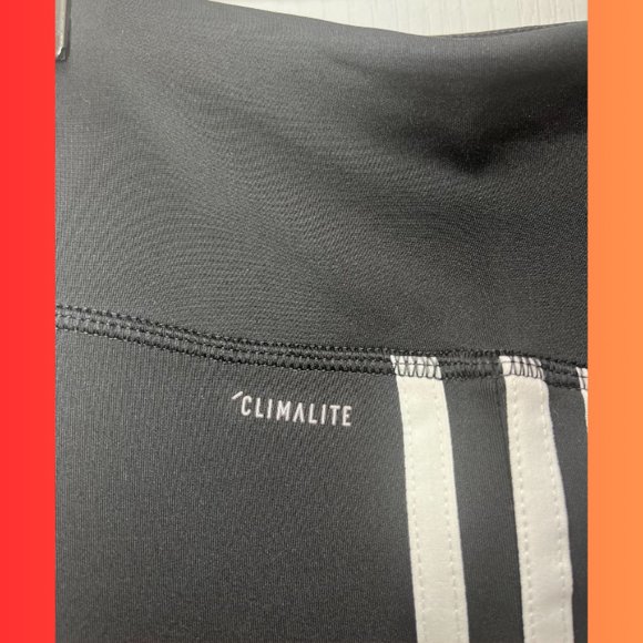 Adidas 3-Stripe Climalite Training Leggings Black Size Large - Picture 3 of 3
